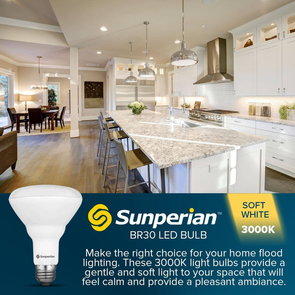 12 Pack BR30 LED Flood Bulb 8.5W 800lm Dimmable E26 Base 6500K U7385