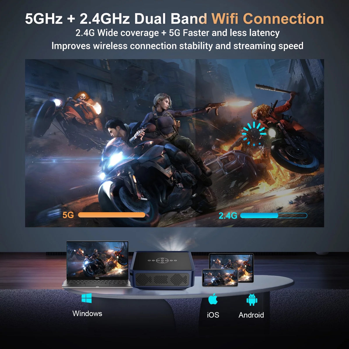 1080p Android TV Smart Projector P744016