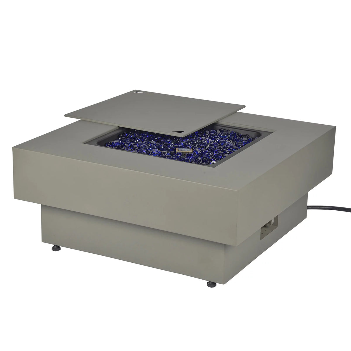 Round 50,000 BTU Gas Fire Pit Table with Lid J496997