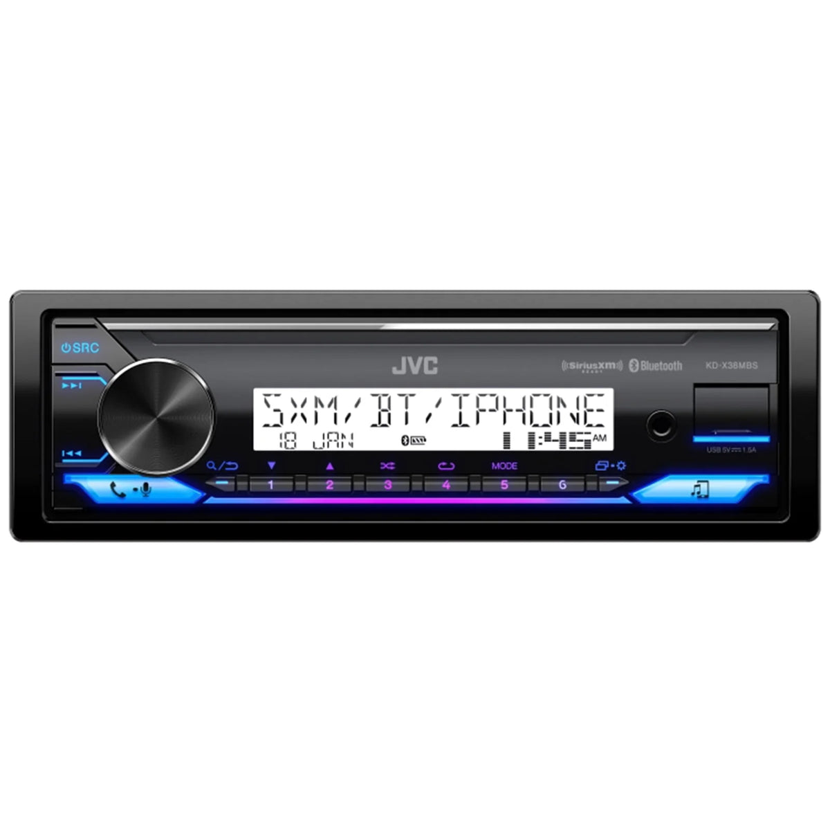 Single DIN Marine Bluetooth USB AUX AM/FM Radio Stereo Receiver E97161