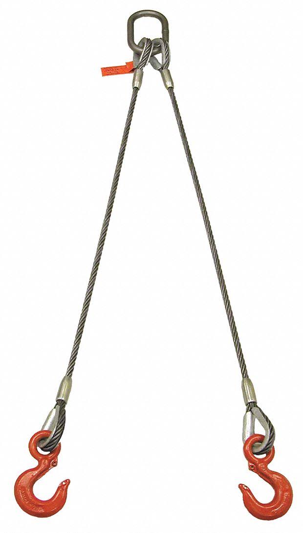 Wire Rope Sling, 20 ft L, 2200 lb B10749