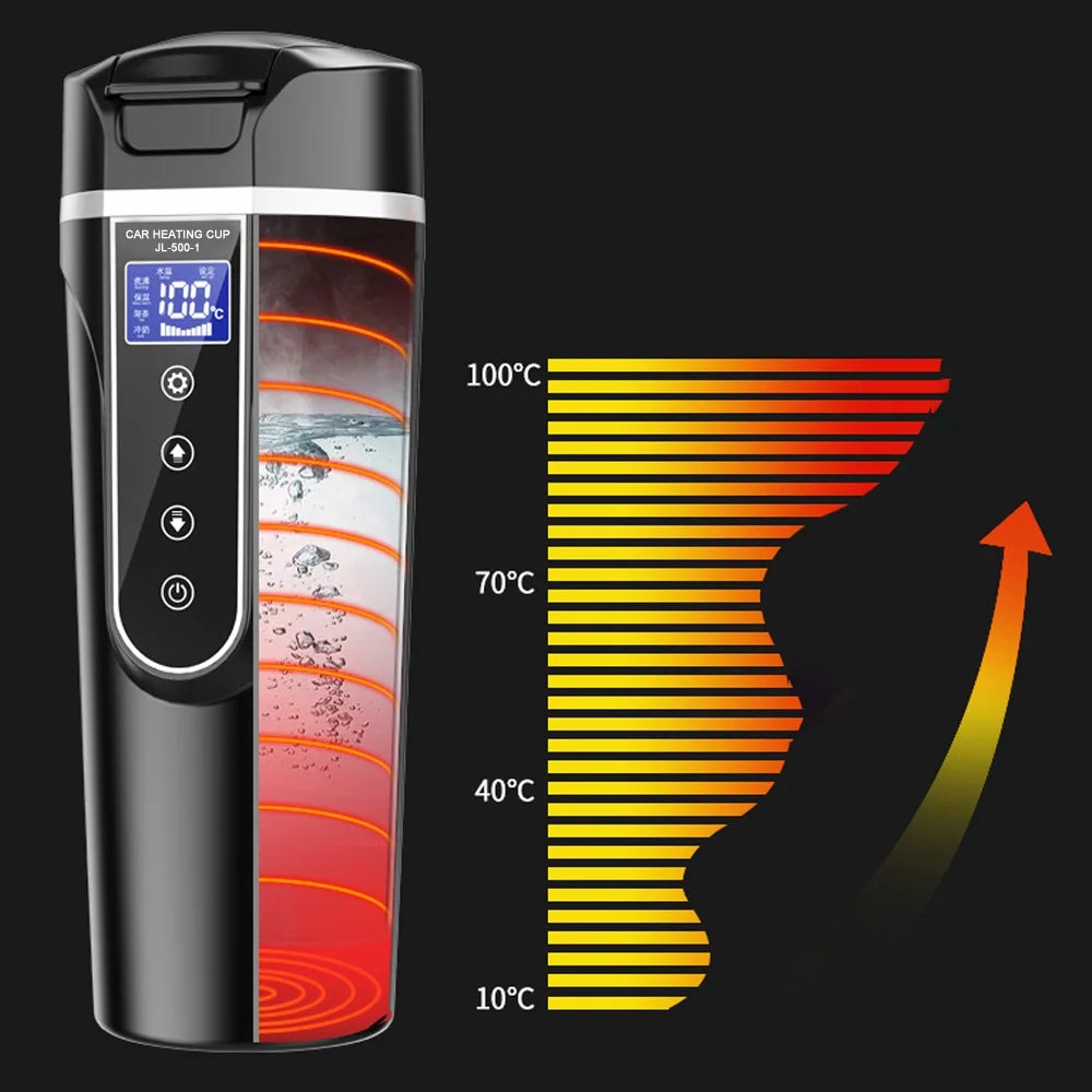 12.0V Car 24V Truck Heated Cup Electric Kettle with LCD Display C912