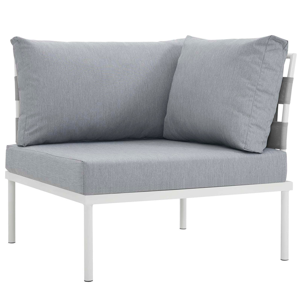 White Gray 8 Piece Outdoor Aluminum Sectional Sofa Set F383620