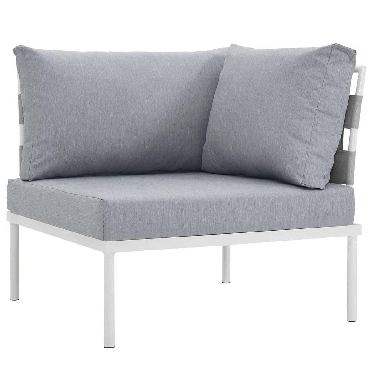 White Gray 8 Piece Outdoor Aluminum Sectional Sofa Set F383620