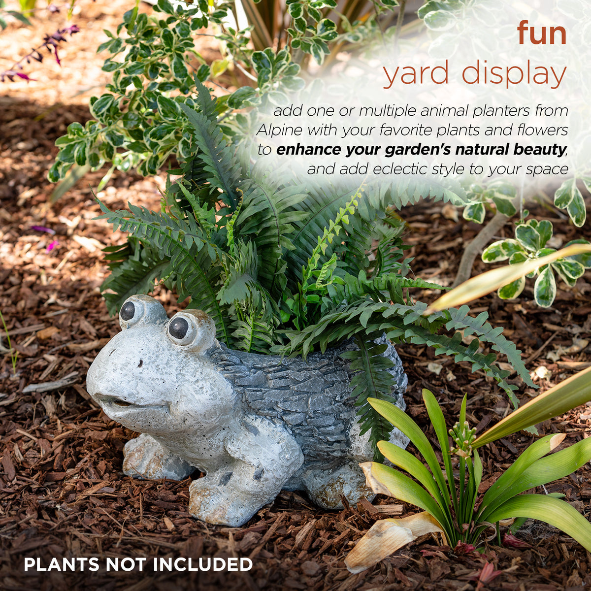 Ceramic Frog Planter, Gray N637