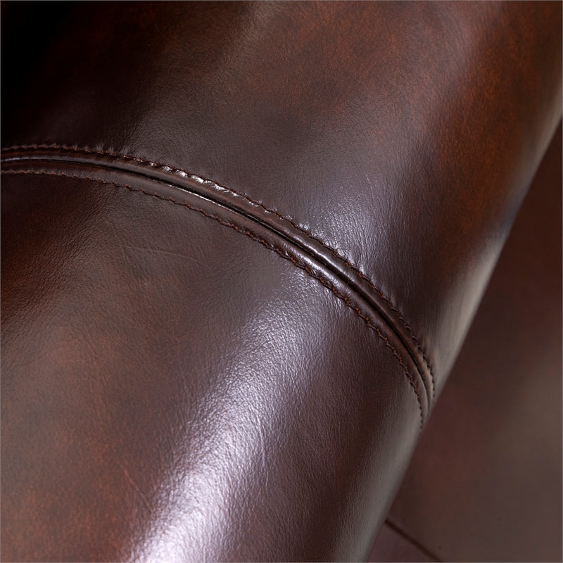 Brown Leather Chair With Nailheads Q582003