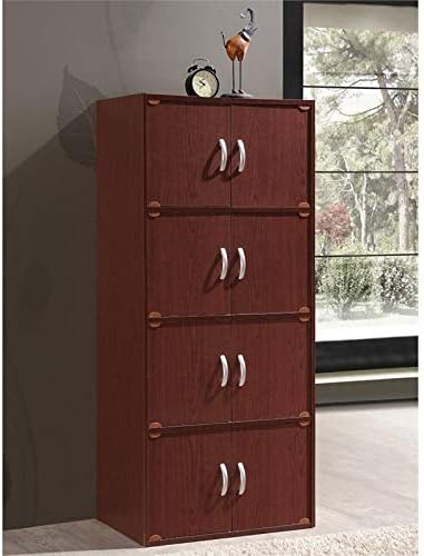 Mahogany 4 Shelf 8 Door Bookcase A5378