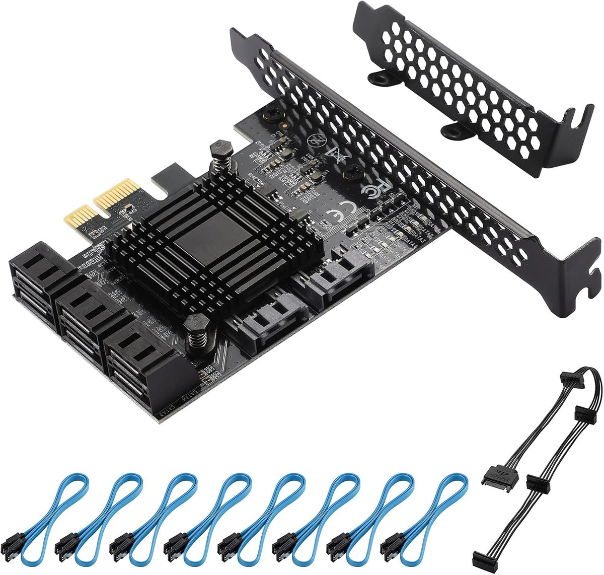 6 Port SATA 3.0 PCIe Controller Card with 6 SATA Cables X652020