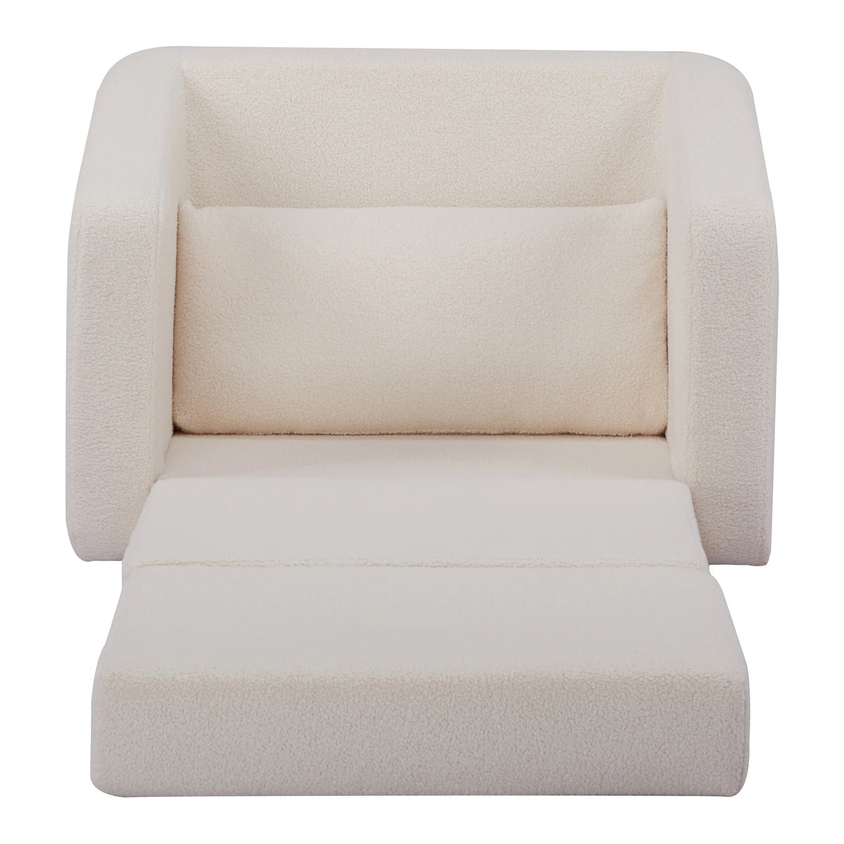 Ivory Polyester Sherpa Convertible Chair B4029