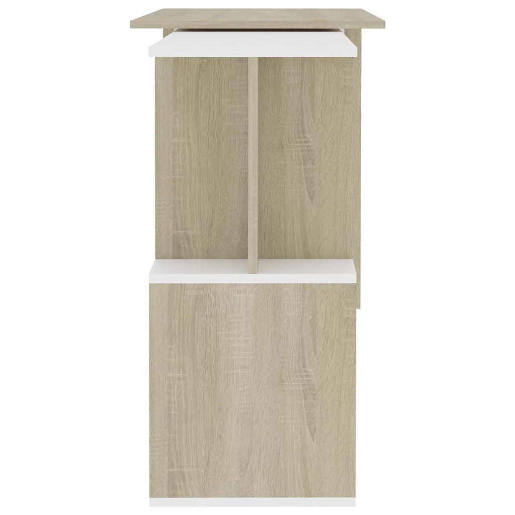 White and Sonoma Oak Corner Desk V18189