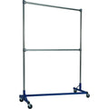 5 ft Heavy Duty Double Rail Garment Rack in Blue K93322