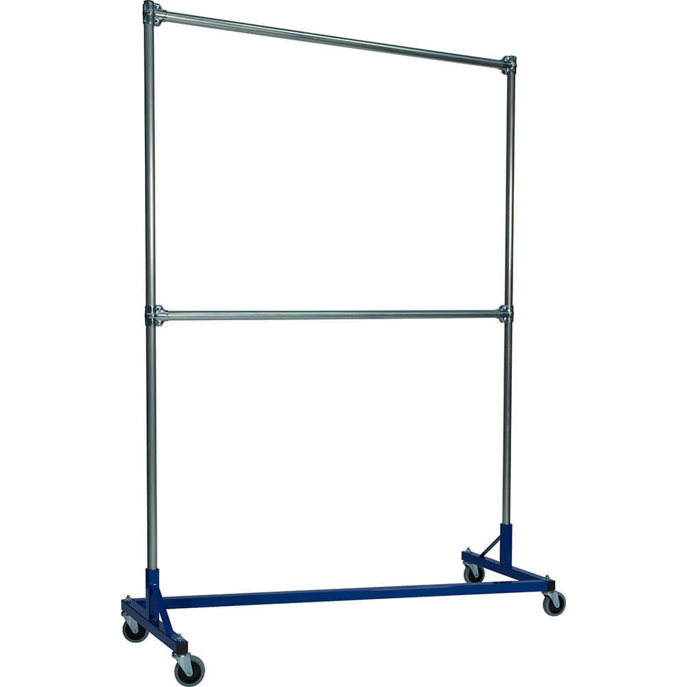 5 ft Heavy Duty Double Rail Garment Rack in Blue K93322