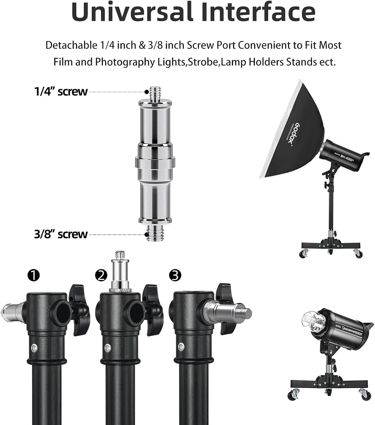 2 Pack Heavy Duty Aluminum Alloy Photography Light Stands Kit J206457