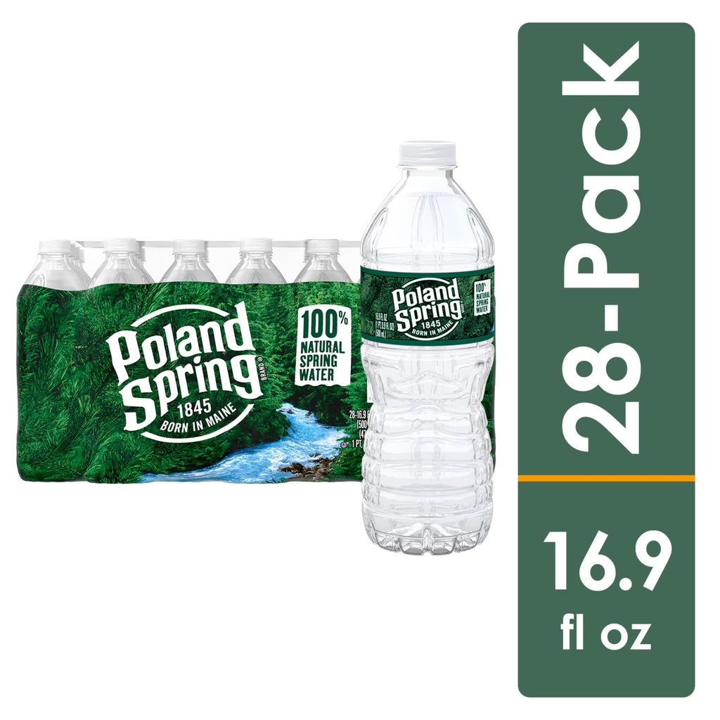 16.9-ounce Natural Spring Water Plastic Bottles (Pack of 28) C92777