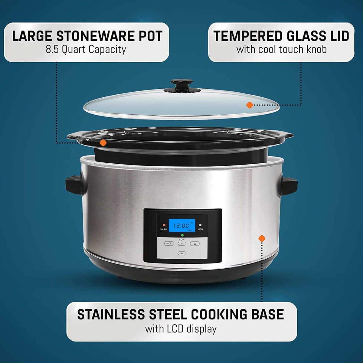 8.5 Quart Programmable Electric Slow Cooker D772