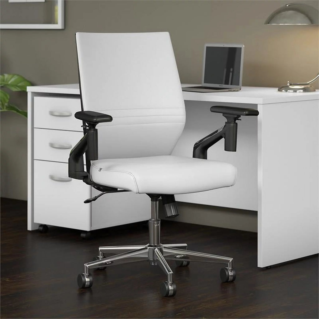 White Faux Leather Office Chair Q2564
