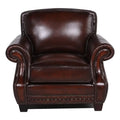 Brown Leather Chair With Nailheads Q582003