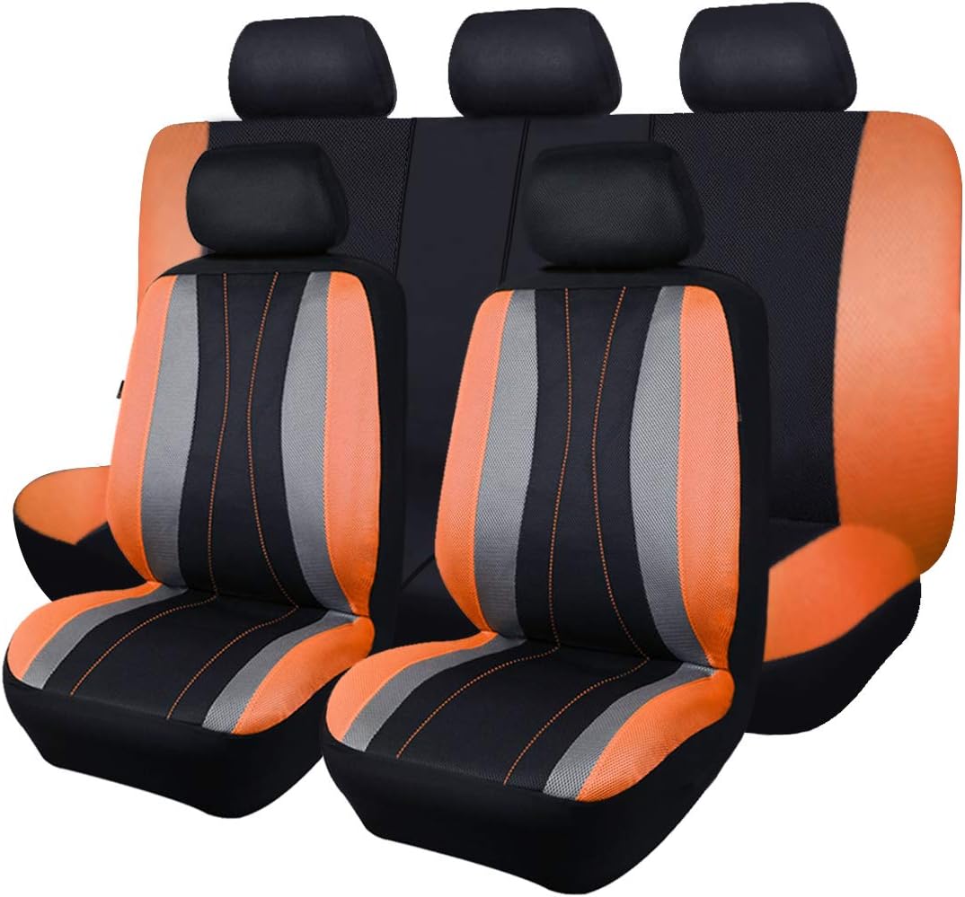 Faux Leather Mesh Car Seat Covers Full Set P436728
