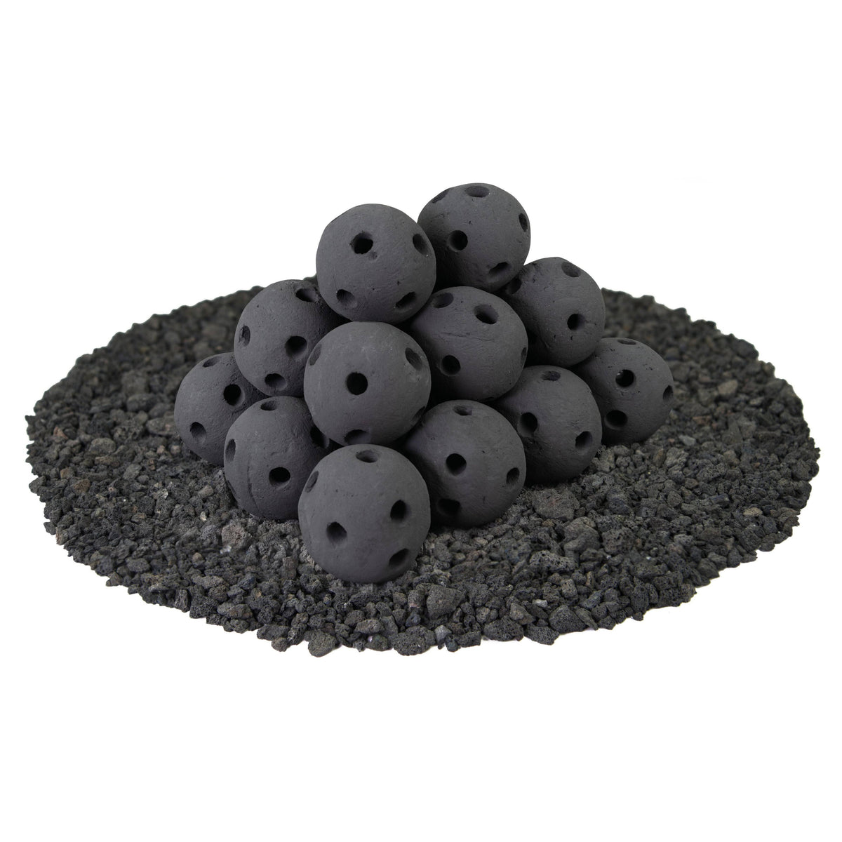 Black 3 inch Ceramic Fire Balls Set of 20 M760