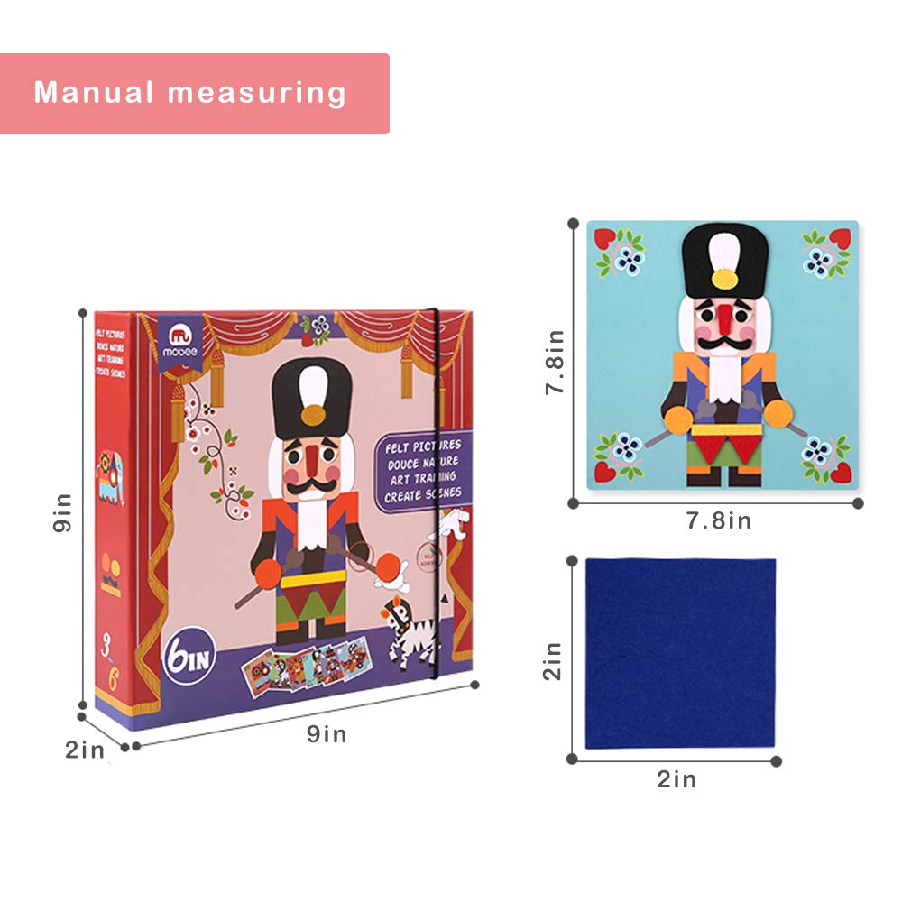 Fuzzy Felt Picture Sticky Mosaics 6 Templates Art Kits P857068