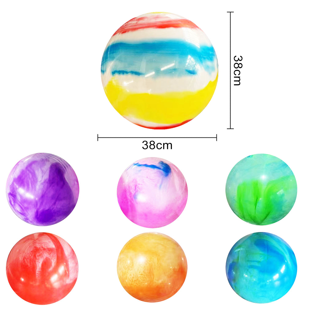 4Pcs 15 Inch Marbleized Bouncy Rubber Playground Sensory Balls G620054