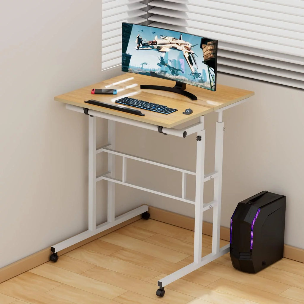 Adjustable Mobile Standing Desk with 2 Platforms Q9743