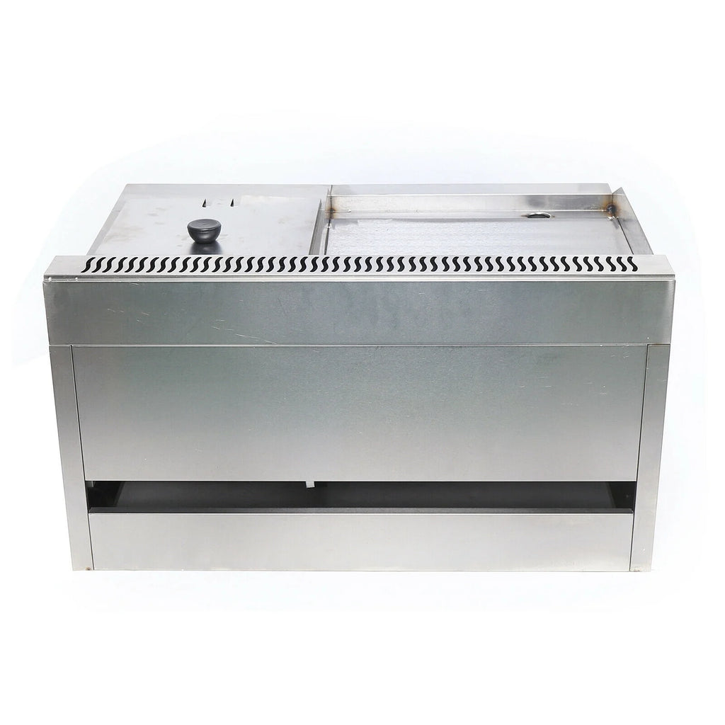 Commercial Countertop 2-Burner Gas Griddle Flat Hotplate with Deep Fryer Combo T13719