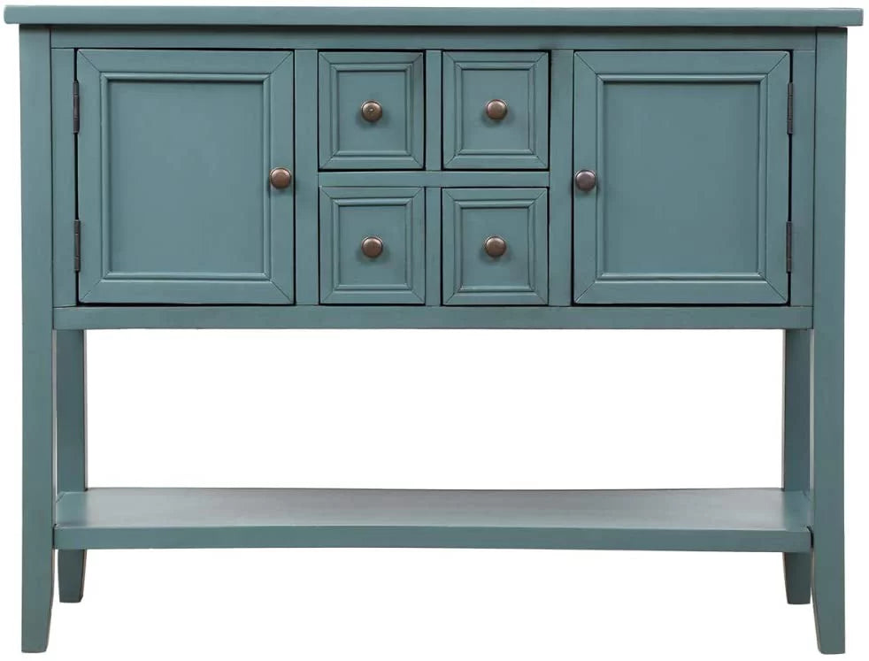 Console Table with Storage Drawers Cabinets and Bottom Shelf B800953