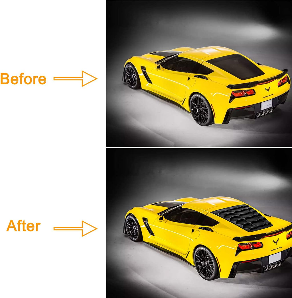 Rear Window Louver Sunshade Cover ABS Matte Black L495