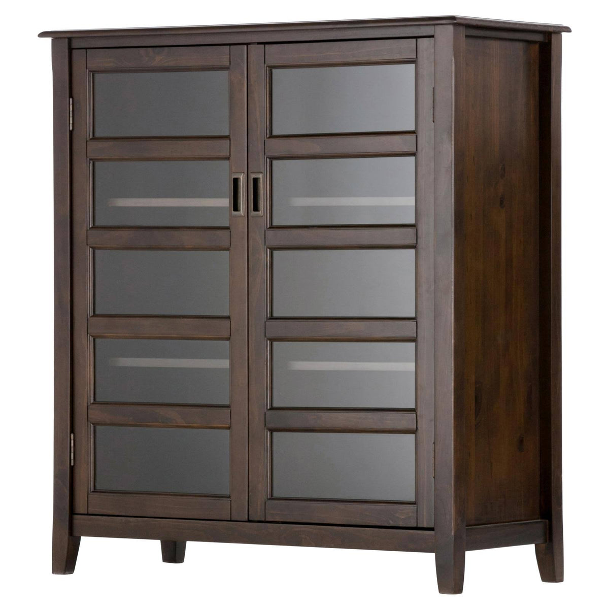 Pine Wood Glass Door Storage Cabinet Q61626