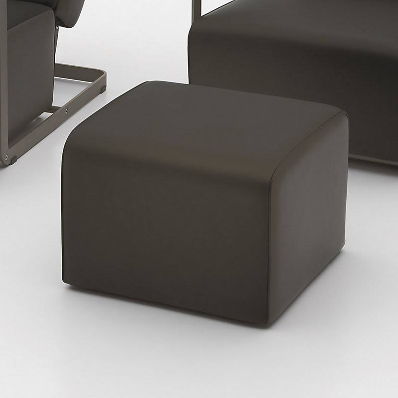 Light Brown Leather Ottoman H826675