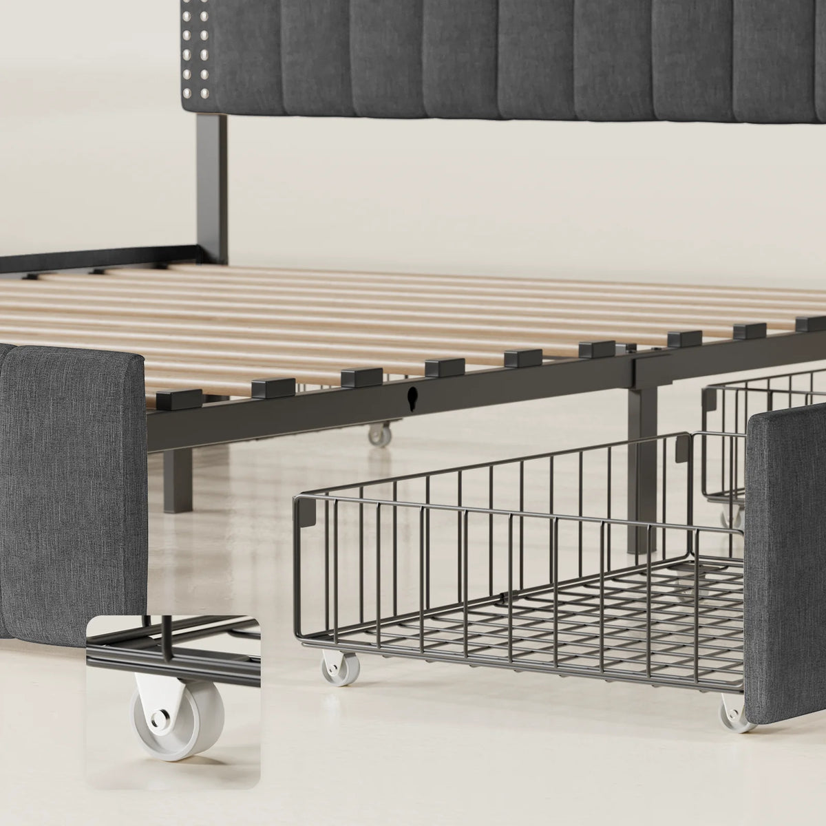 Full Bed Frame with 4 Storage Drawers R854