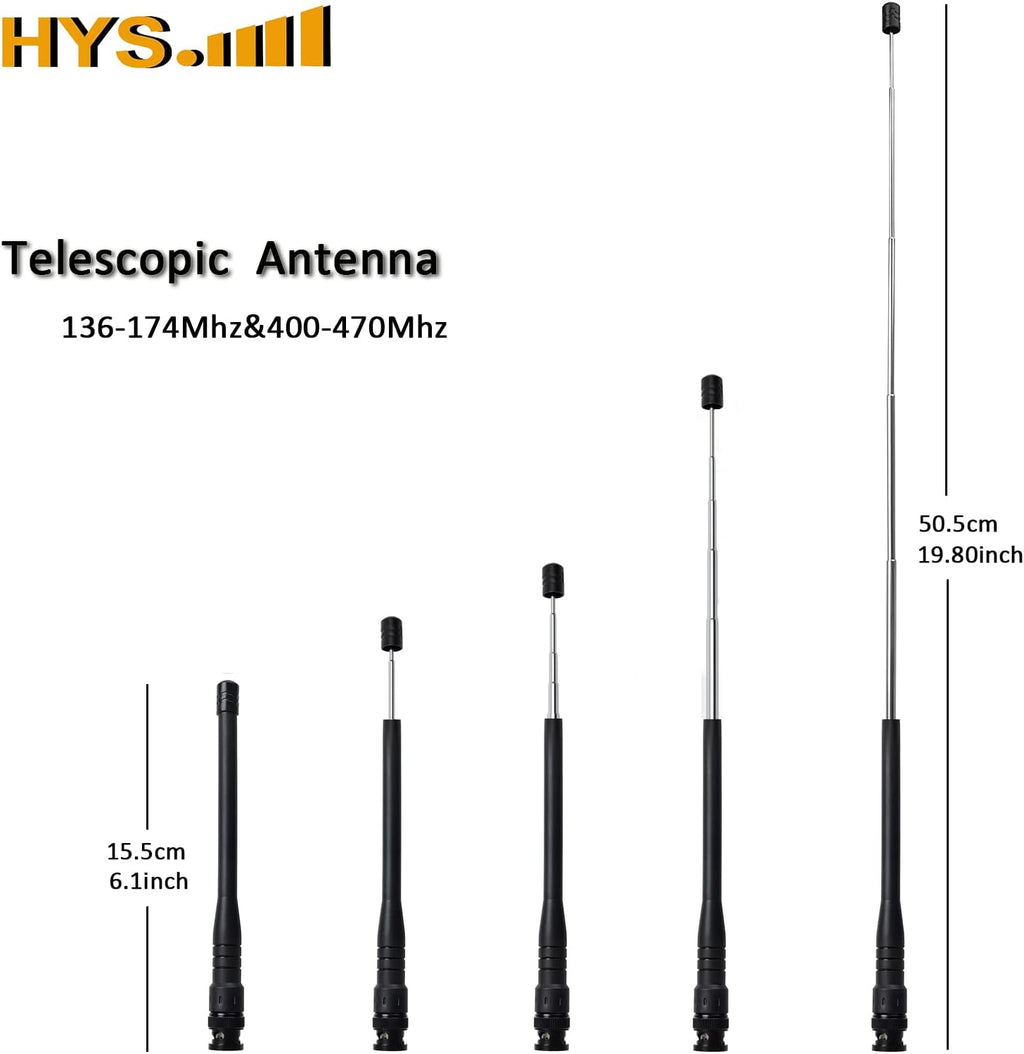 Telescopic Dual-Band VHF 144/UHF 430MHz Retractable Rod Antenna W537