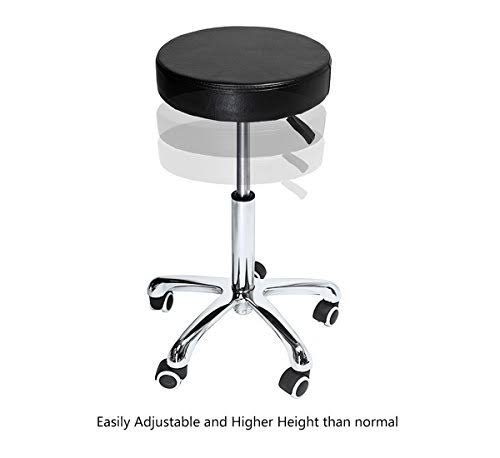 Height Adjustable Rolling Swivel Stool Chair with Round Seat P182396