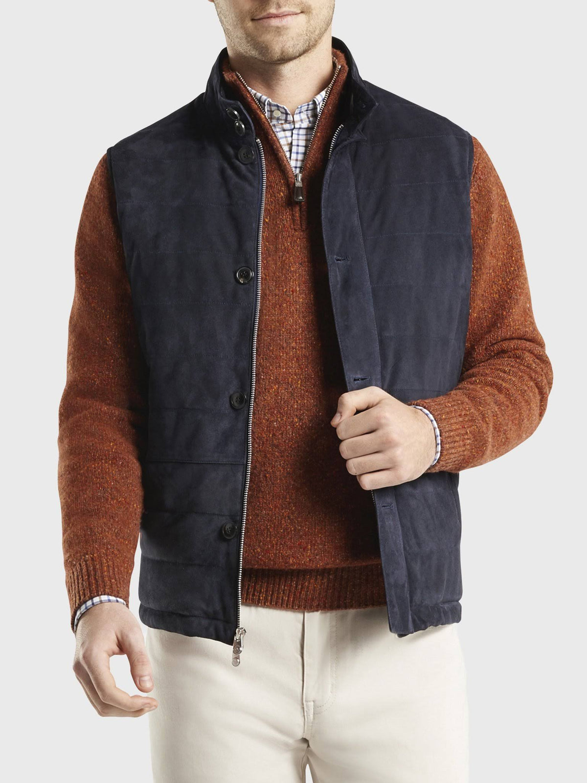 Blue Suede Vest U3583