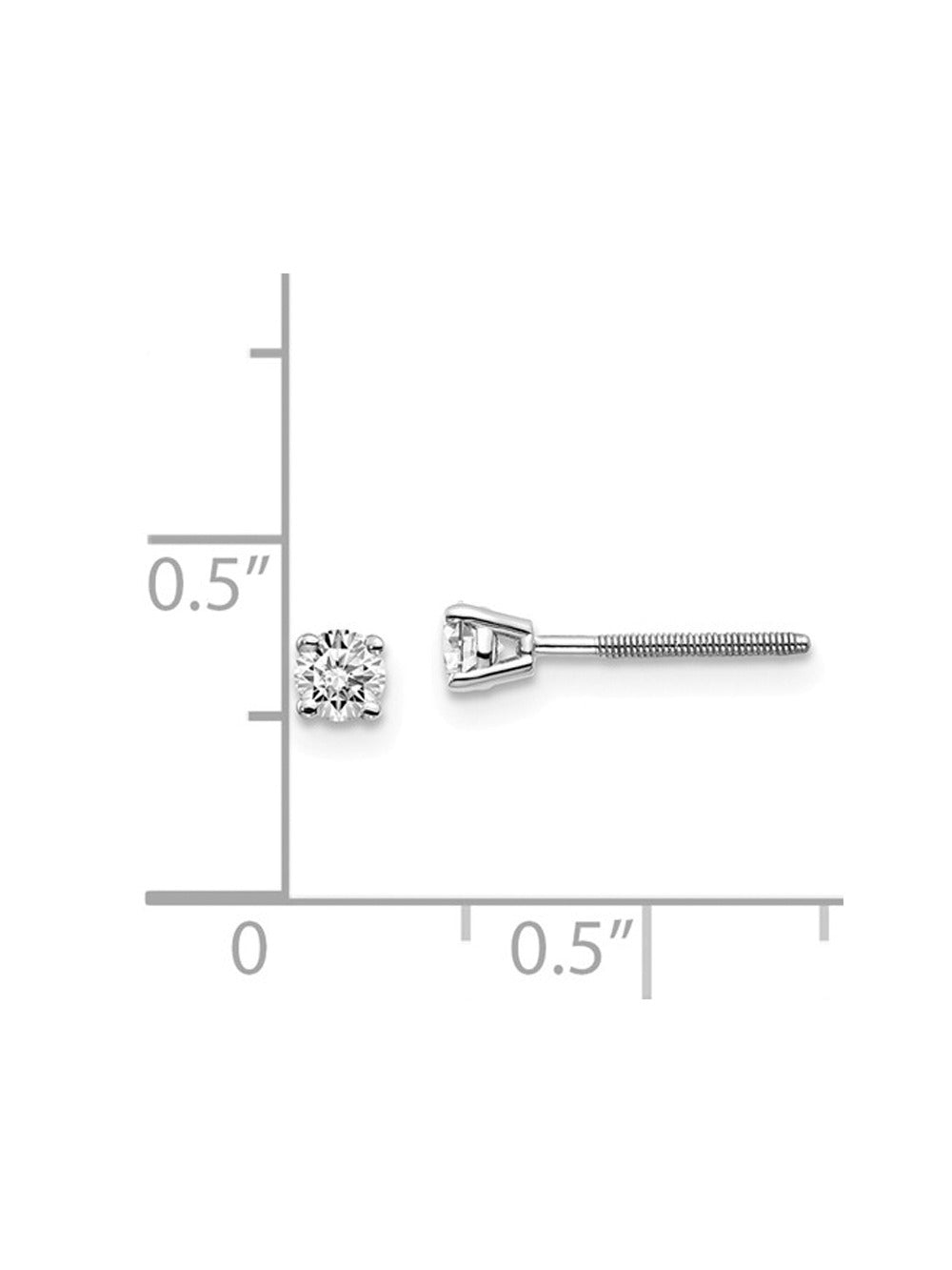 14K White Gold Diamond Solitaire Stud Earrings M753