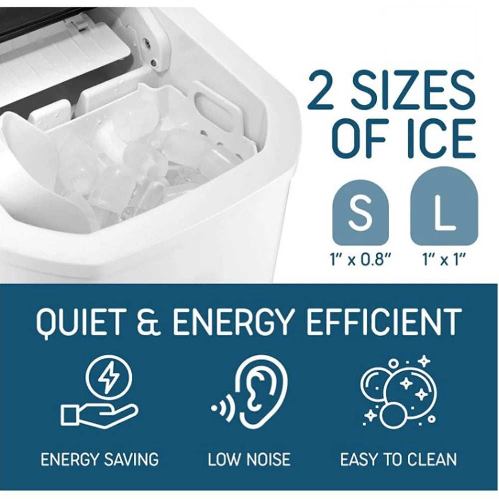 Countertop Ice Maker with Ice Basket, 2 Sizes of Ice J50846