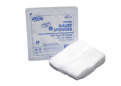 Type VII Gauze Sponge 4x22 12 Ply Sterile 10 per Tray, 128 Trays per Case A914096