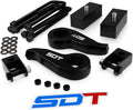Front 2" Rear Leveling Lift Kit Adjustable Torsion Keys + Rear Blocks + U-bolts + Shock Extenders Fits 2011-2019 Chevy Silverado GMC Sierra 2500HD 3500HD 4WD L246