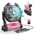Portable Rechargeable Fan 20000mAh with LED Lantern Pink X386