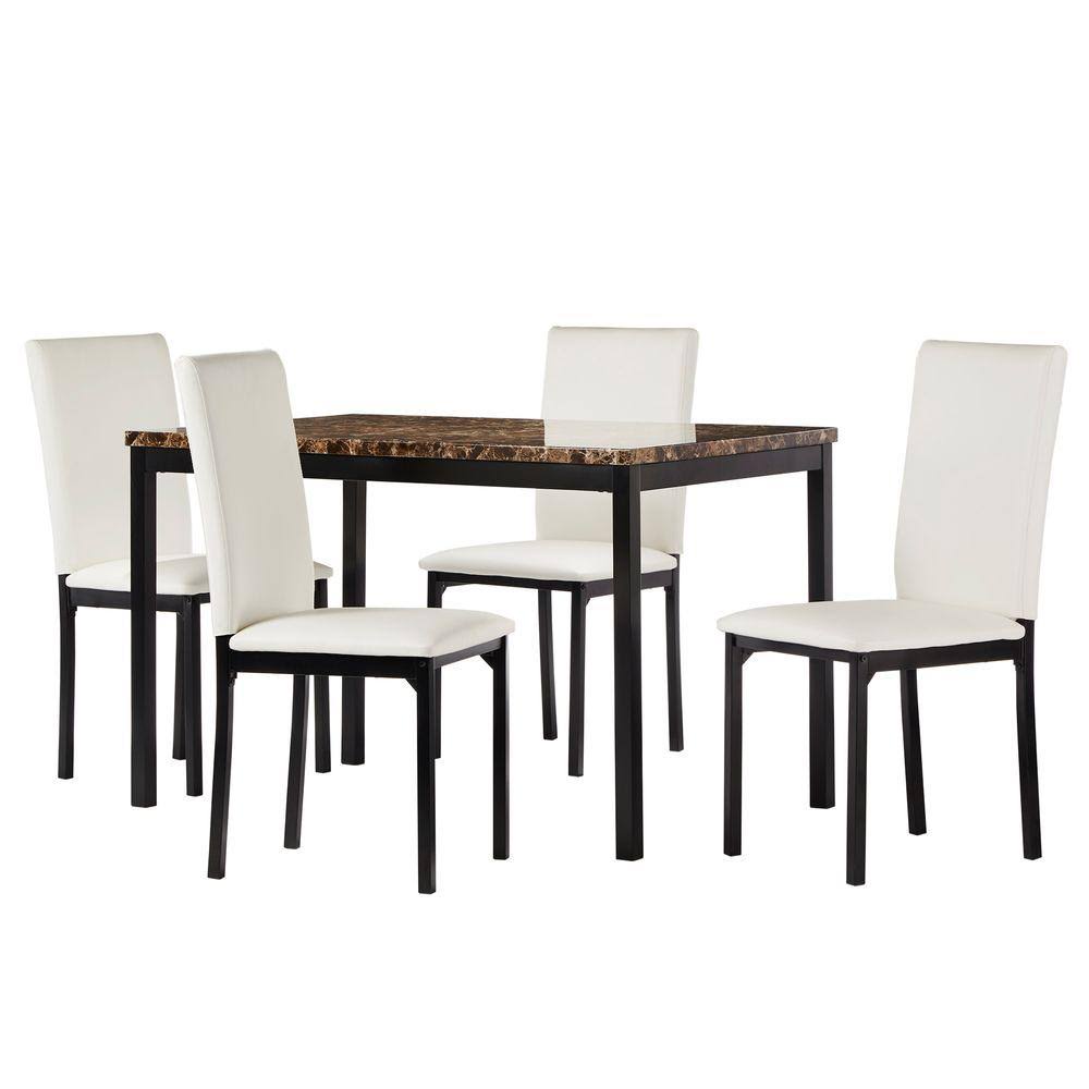 White 5-Piece Dining Set P495166
