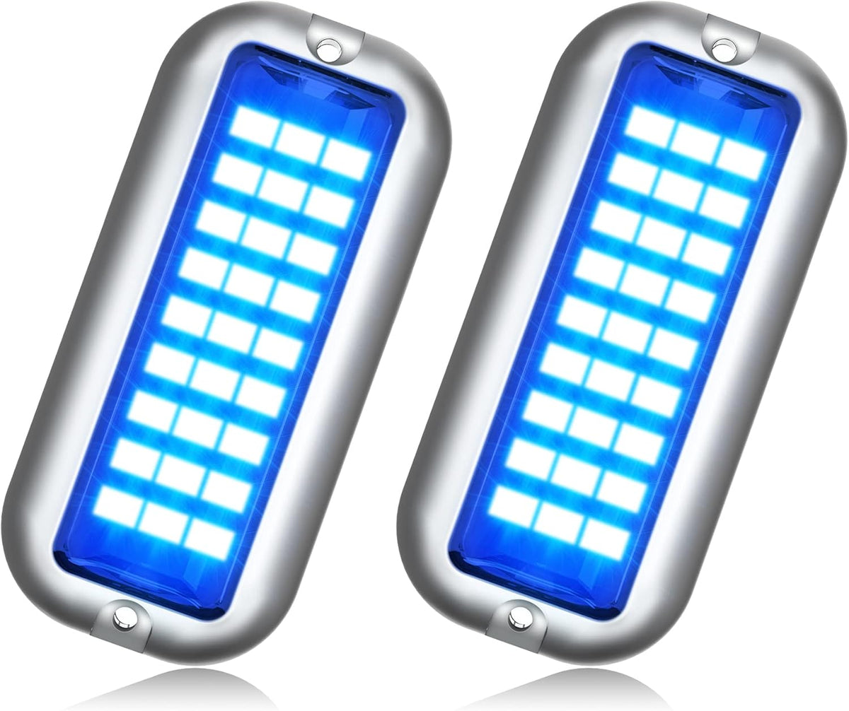 Green 316 Stainless Steel Marine LED Boat Light, 2x3000LM 84LED, 180°, 10-36V, IP68, Surface Mount V499
