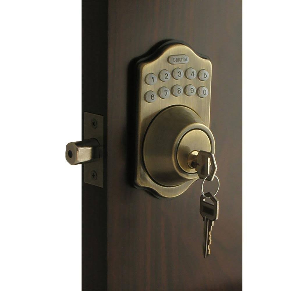 Antique Brass Electronic Deadbolt Z8633