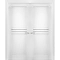 White Solid Wood Double Closet Doors N659