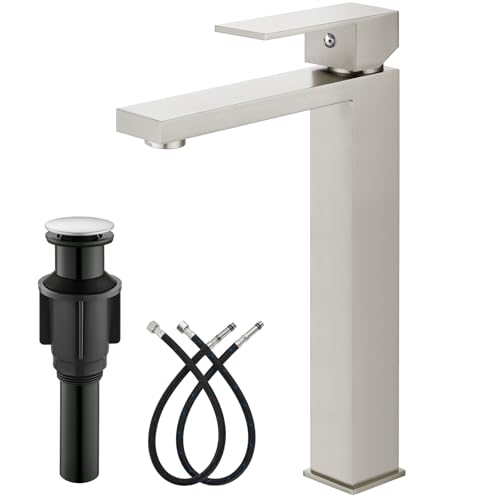 Brushed Gold Tall Single Handle Vessel Sink Faucet L993
