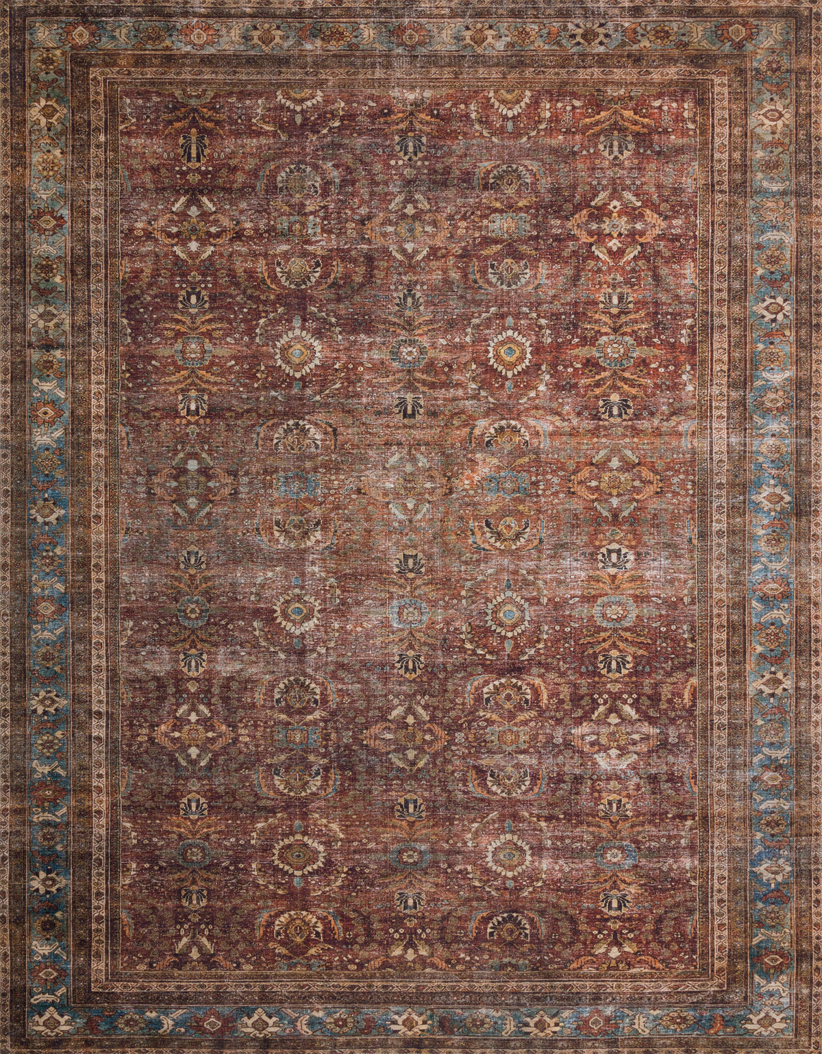 Brick Blue 2'6 x 9'6 Rug W50936