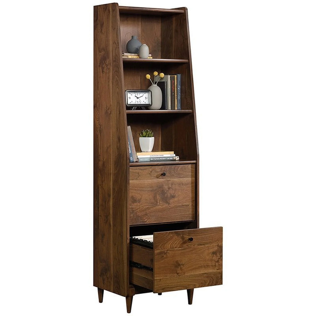 Grand Walnut 3-Shelf Narrow Bookcase J6175