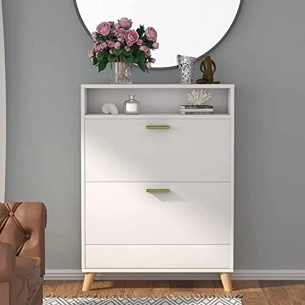 Free Standing Shoe Rack Cabinet with 3 Flip Drawers Q7875