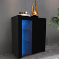 White LED Sideboard Cabinet with 3 Doors J83638