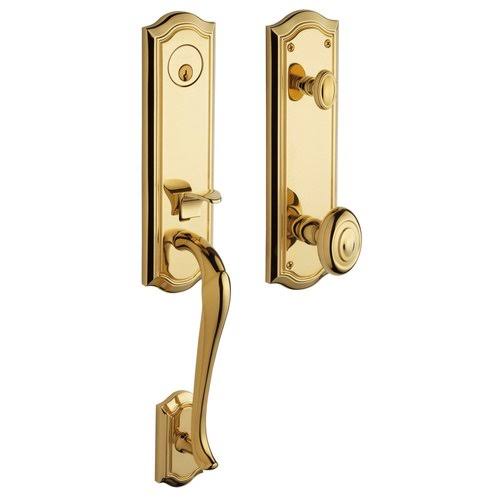 Satin Nickel Single Cylinder Handleset with Interior Knob and Emergency Egress M3181